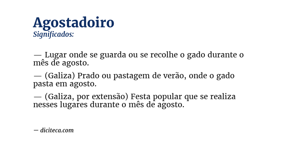 Significado de agostadoiro