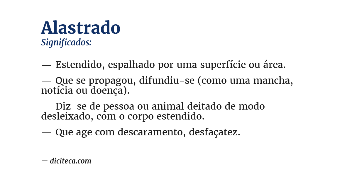 Significado de alastrado