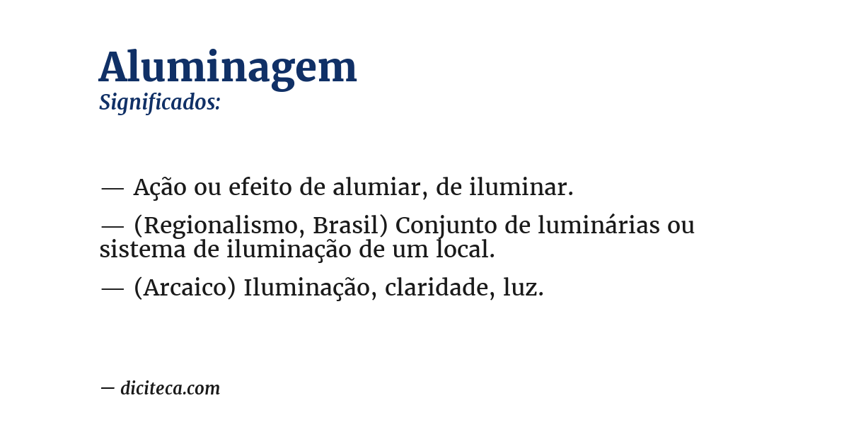 Significado de aluminagem