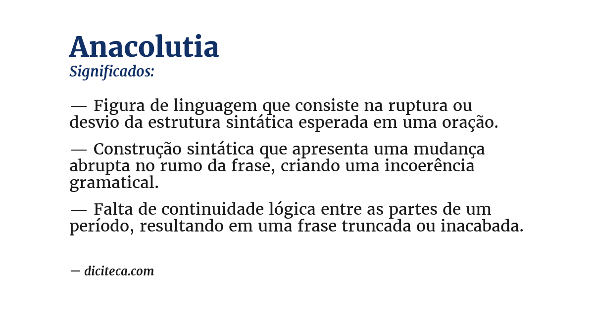 Significado de anacolutia