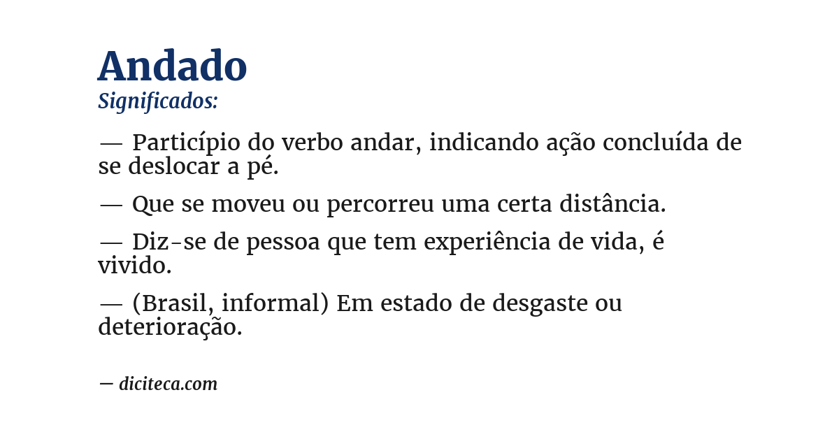 Significado de andado