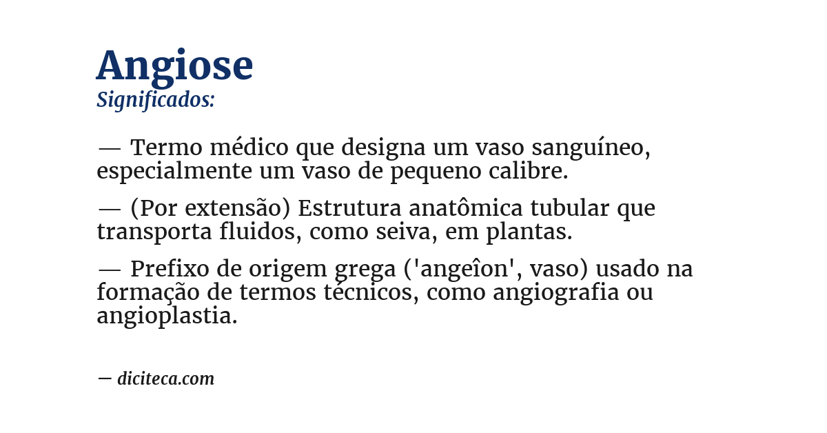 Significado de angiose