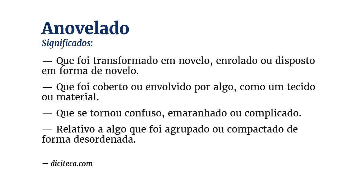 Significado de anovelado