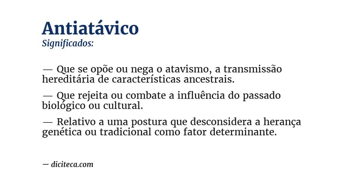 Significado de antiatávico