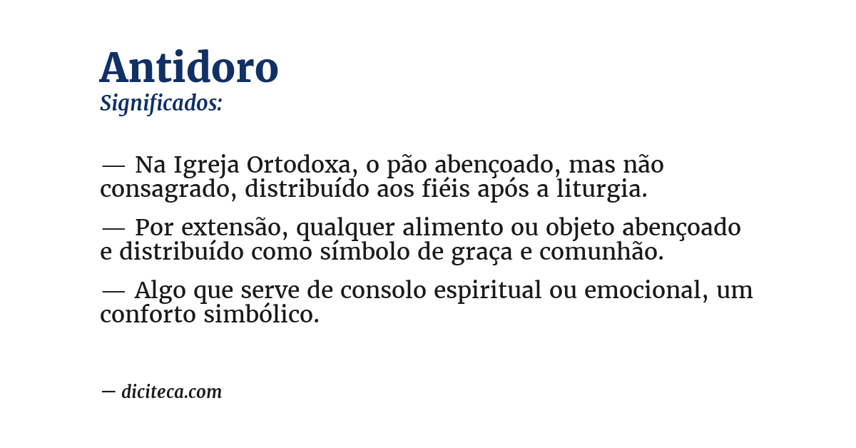Significado de antidoro