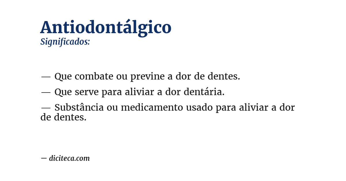 Significado de antiodontálgico