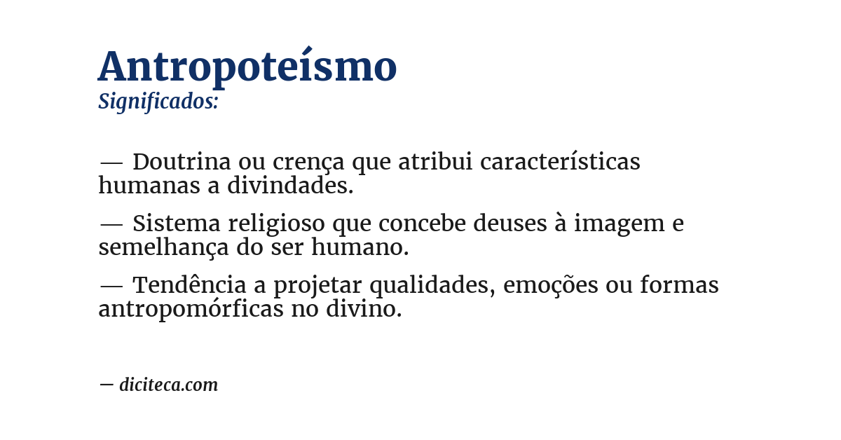 Significado de antropoteísmo