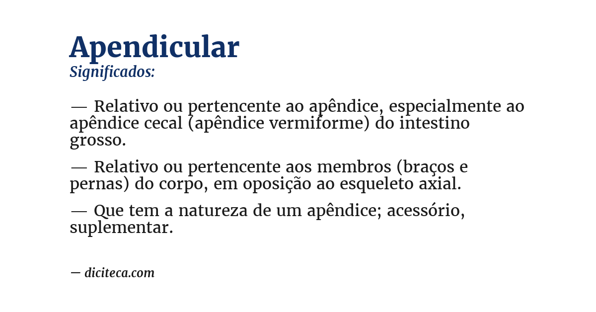 Significado de apendicular