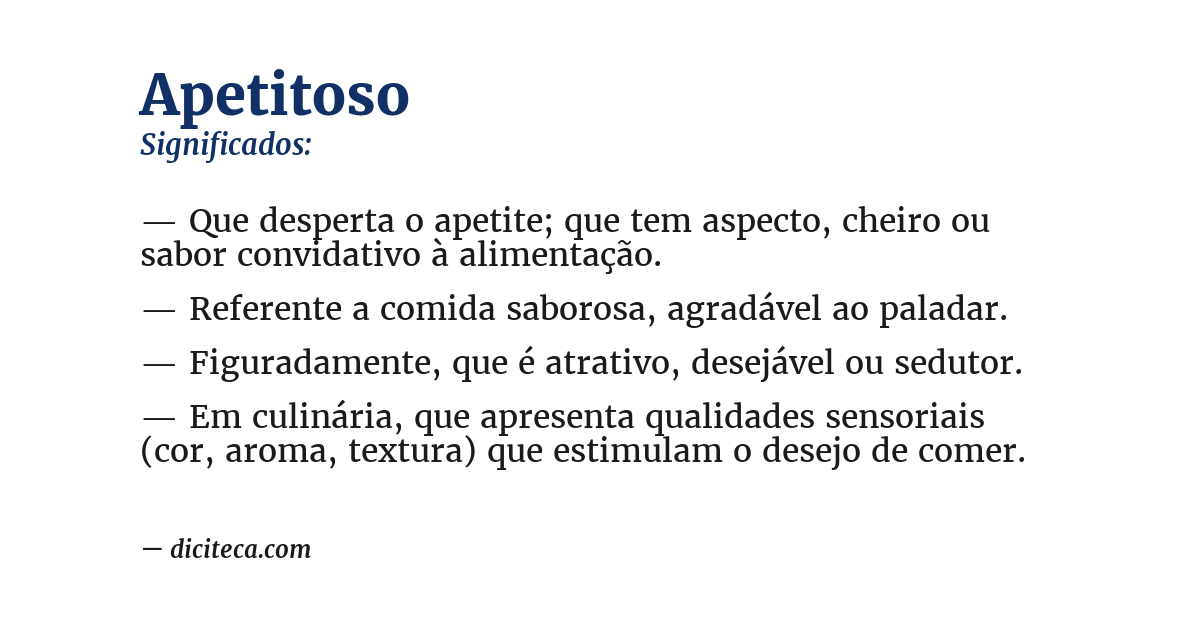 Significado de apetitoso
