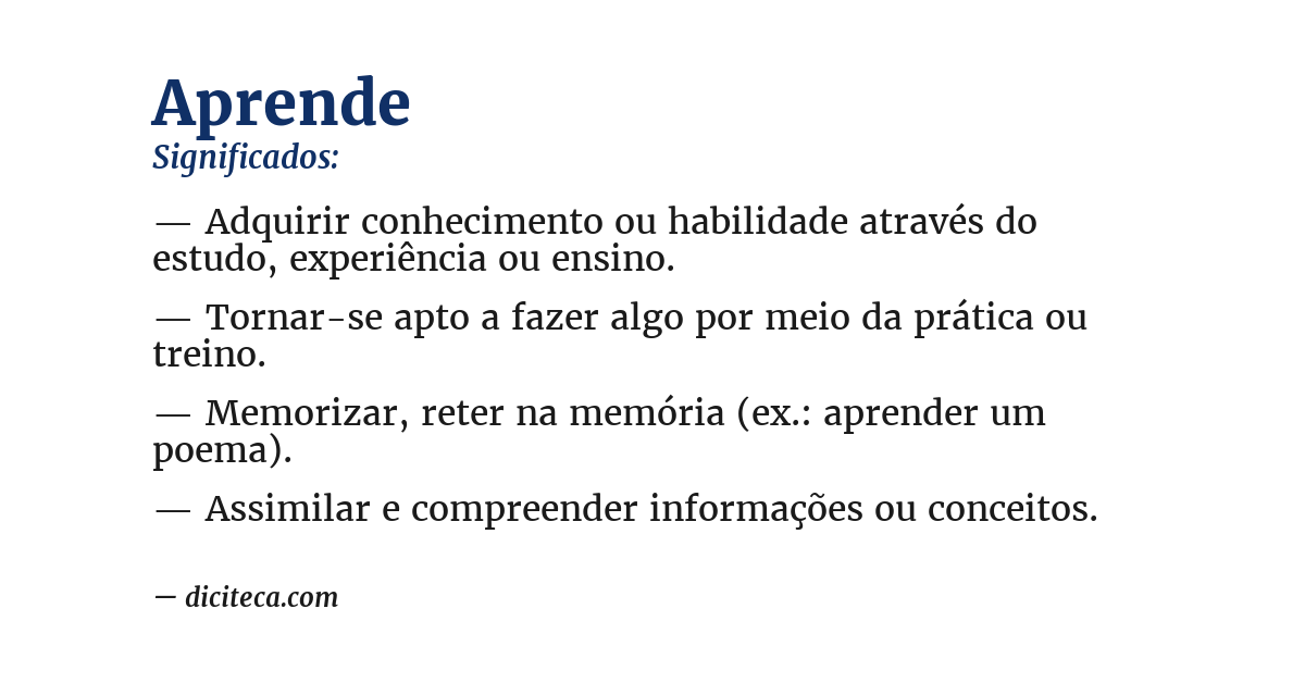 Significado de aprende