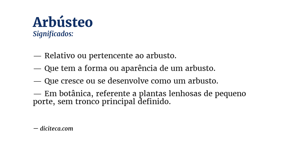 Significado de arbústeo