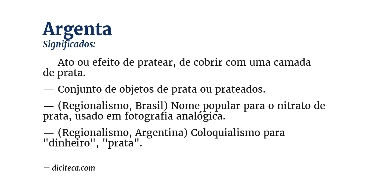 Significado de argenta