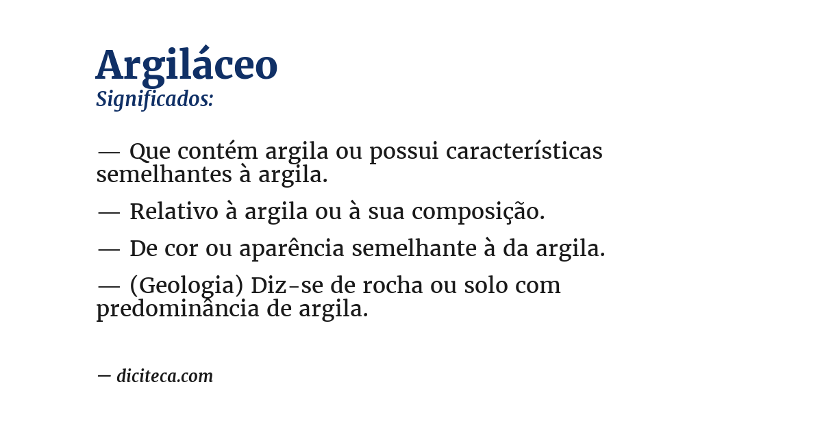 Significado de argiláceo