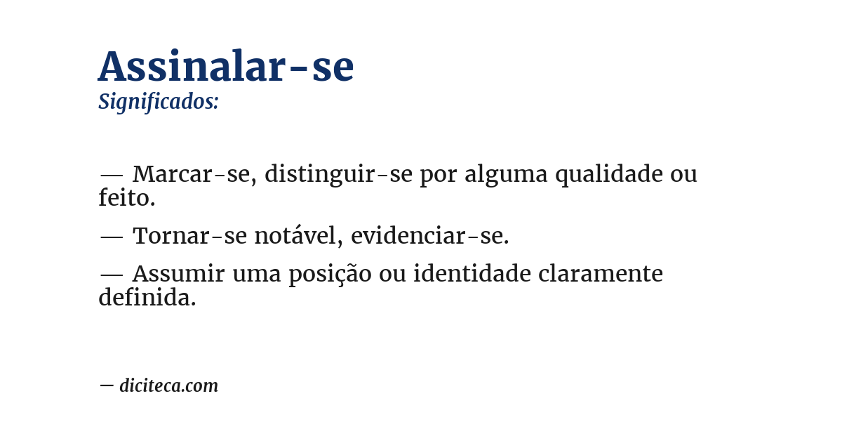 Significado de assinalar-se