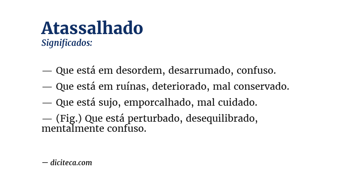 Significado de atassalhado