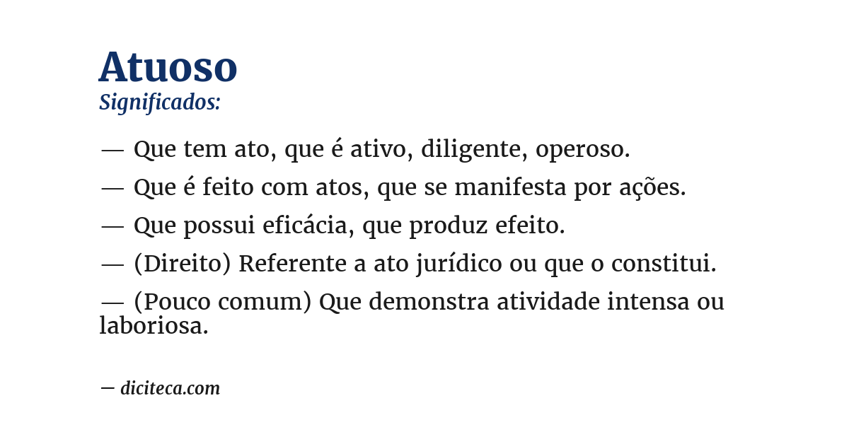 Significado de atuoso