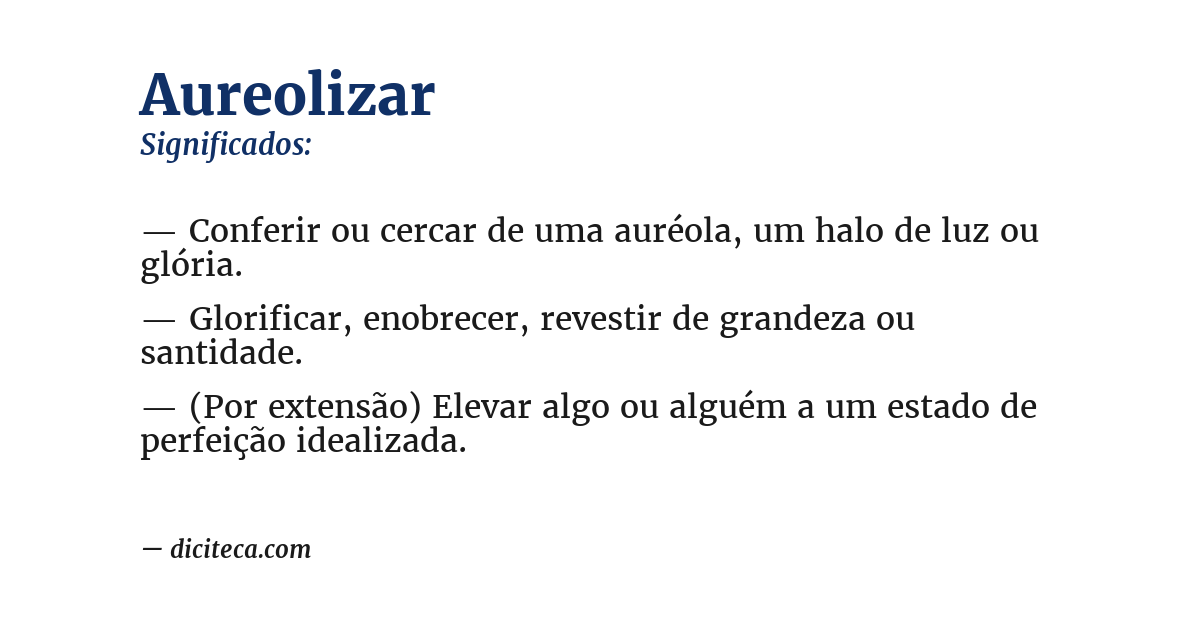 Significado de aureolizar