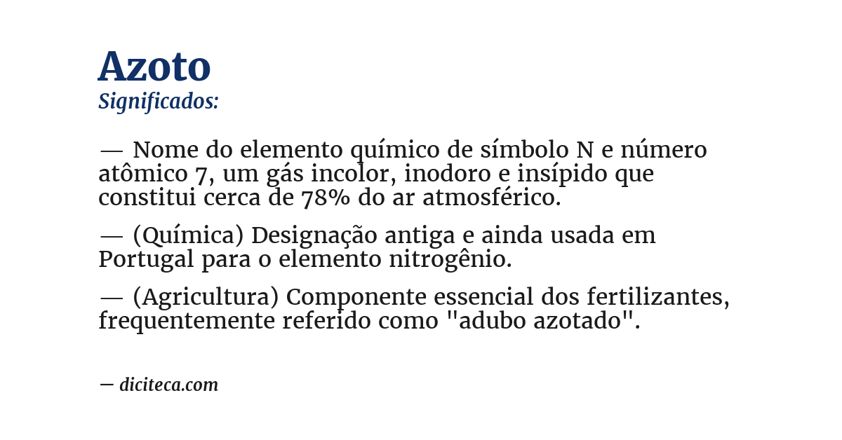 Significado de azoto