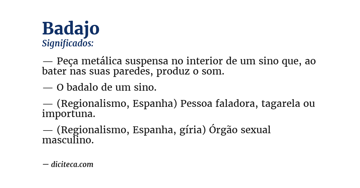 Significado de badajo