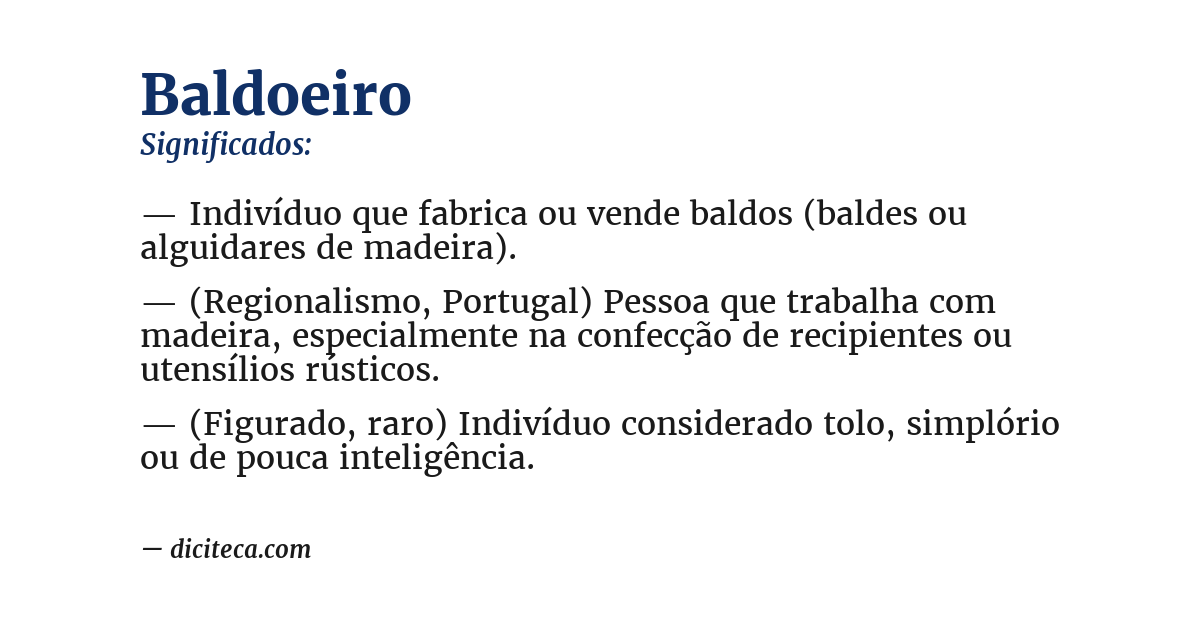 Significado de baldoeiro
