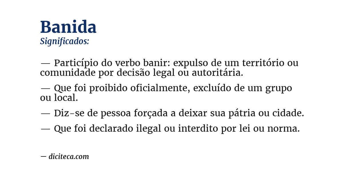 Significado de banida