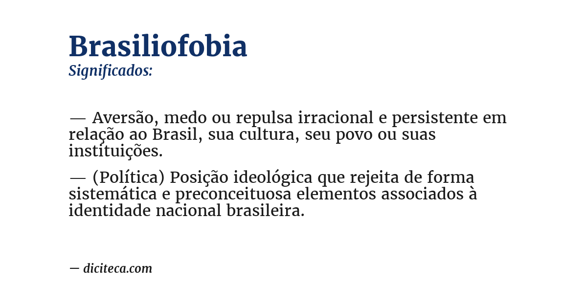 Significado de brasiliofobia