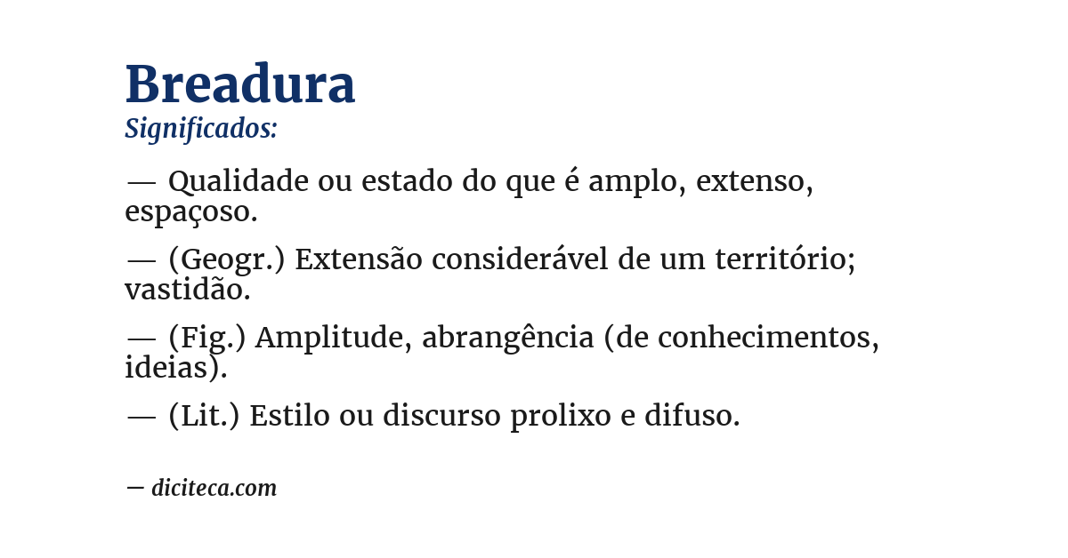 Significado de breadura