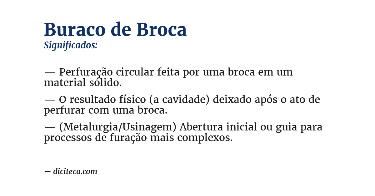 Significado de buraco de broca