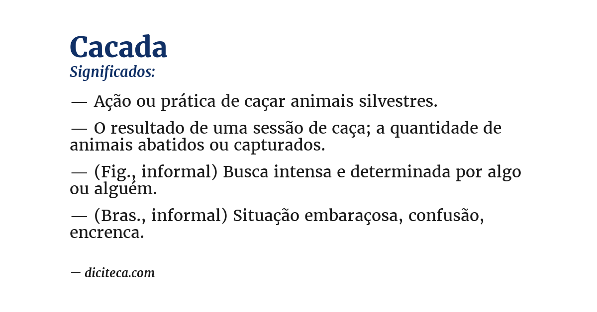 Significado de cacada