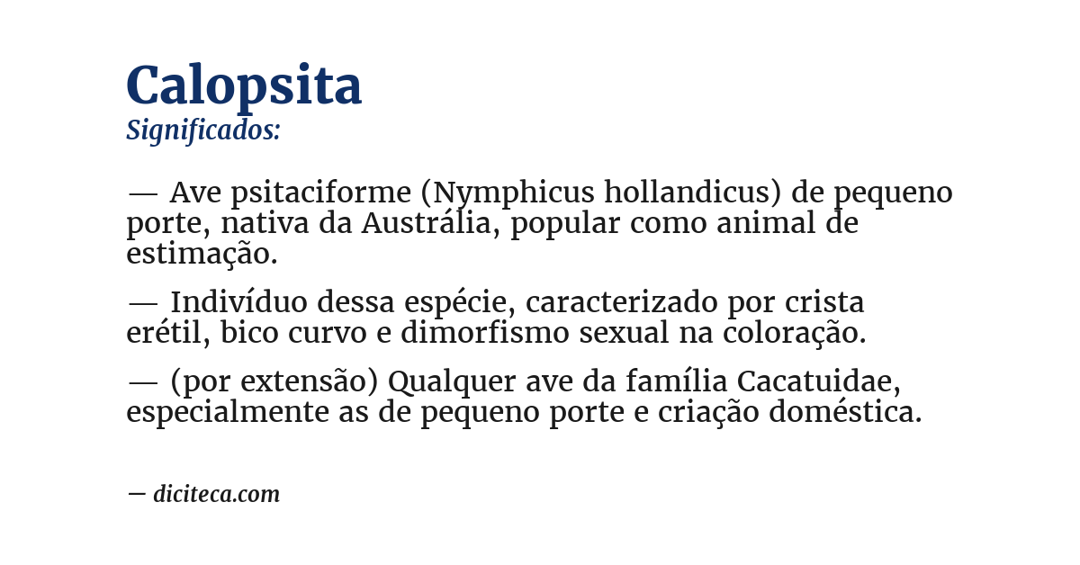 Significado de calopsita