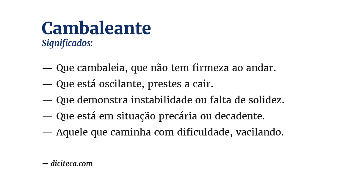 Significado de cambaleante
