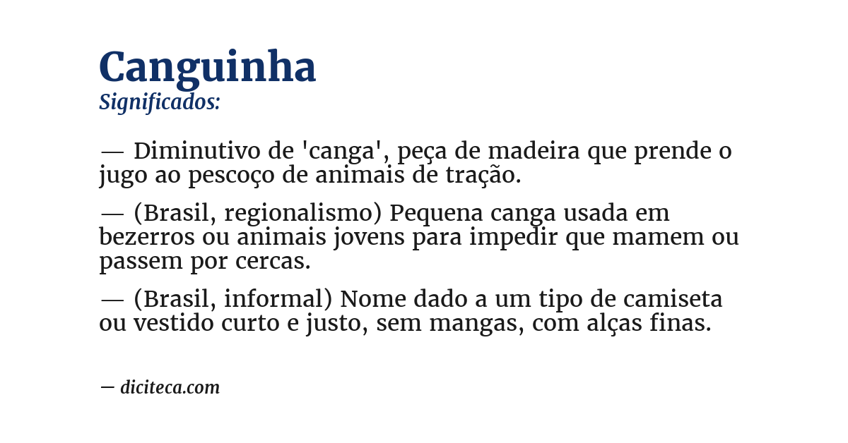 Significado de canguinha