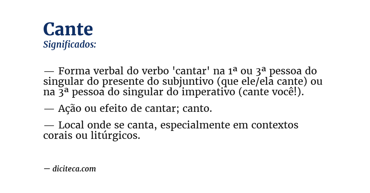 Significado de cante