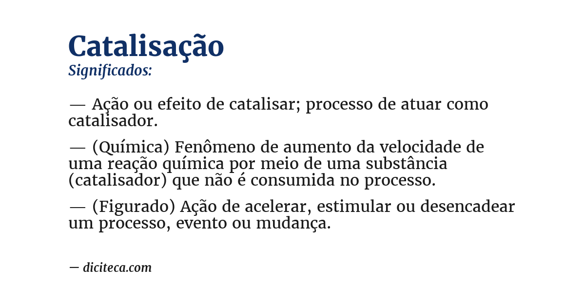 Significado de catalisação