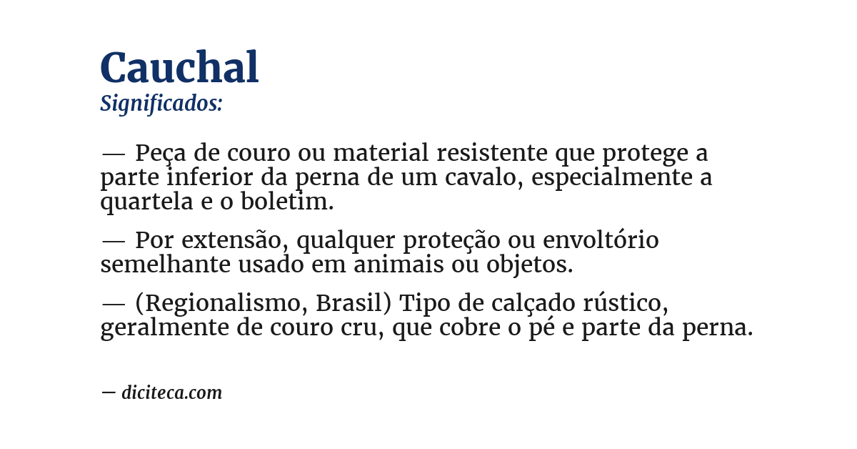 Significado de cauchal