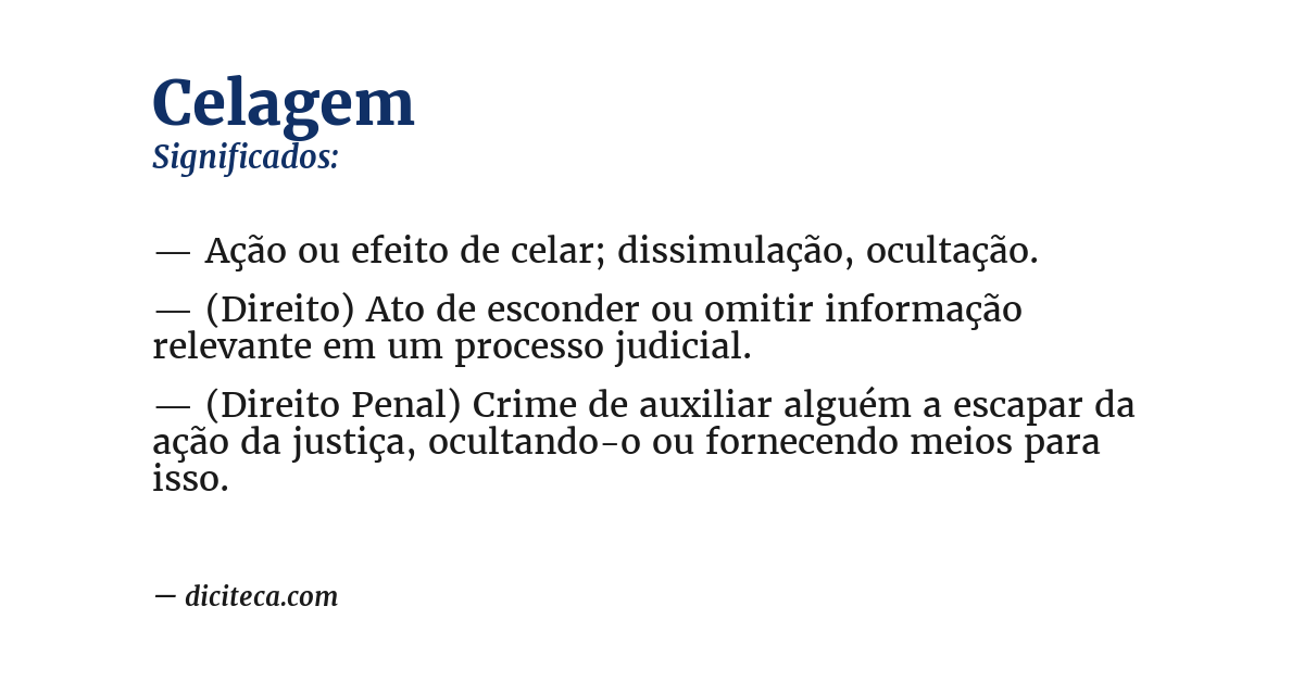 Significado de celagem