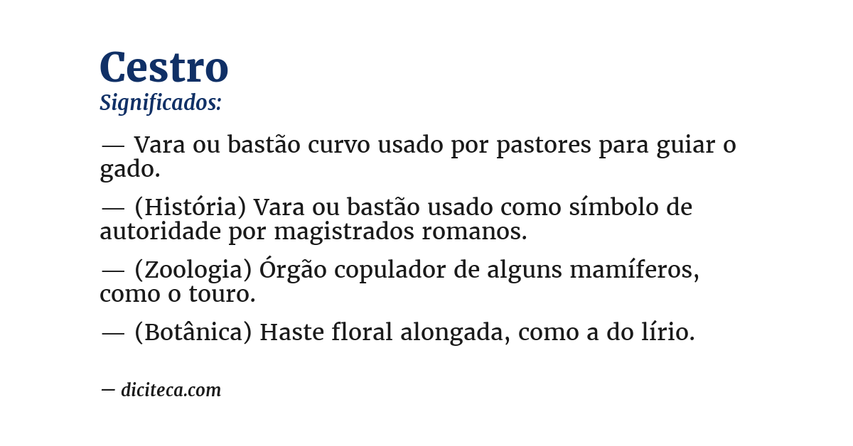 Significado de cestro