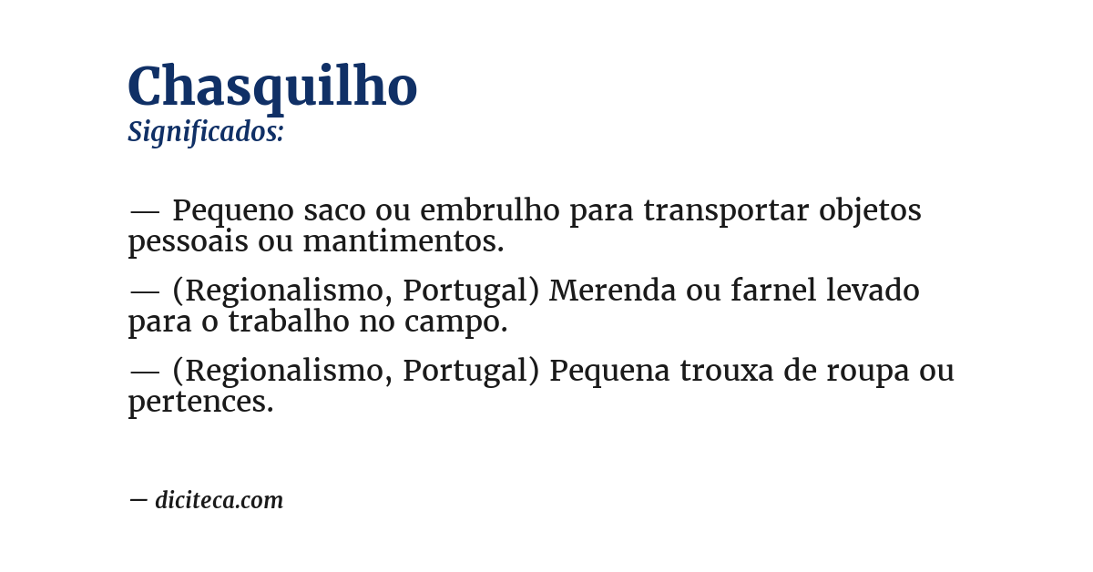 Significado de chasquilho