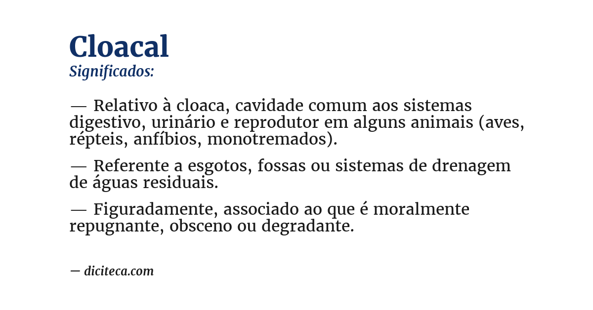 Significado de cloacal