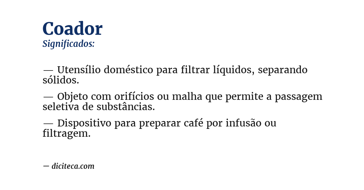 Significado de coador