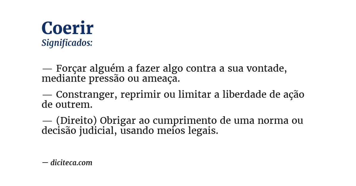 Significado de coerir