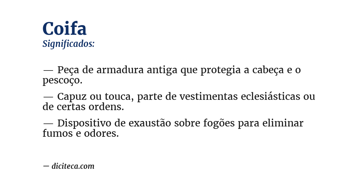 Significado de coifa
