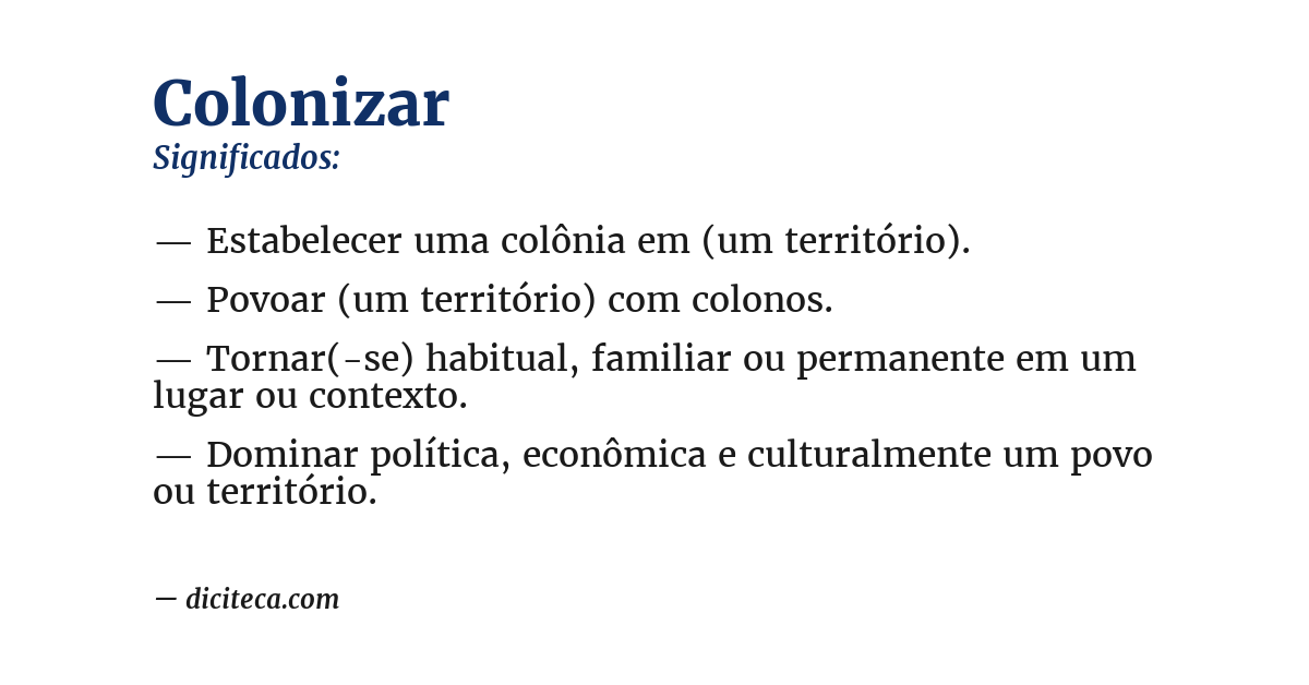 Significado de colonizar