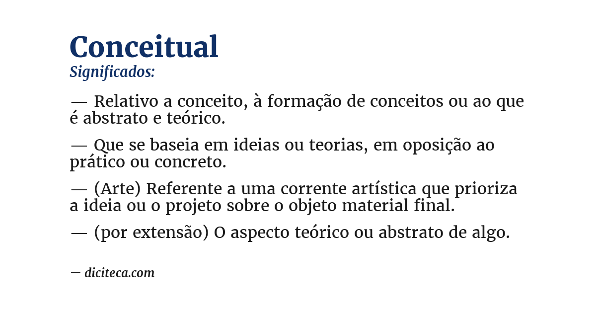 Significado de conceitual