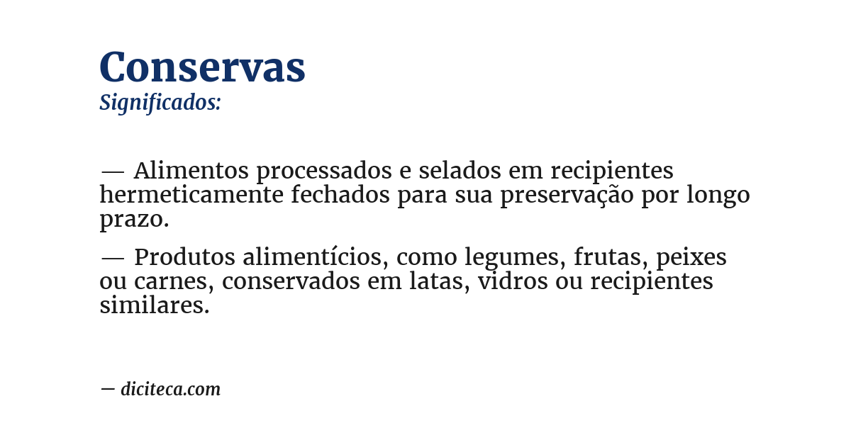 Significado de conservas