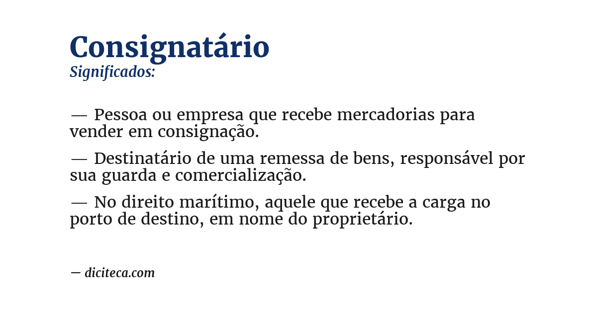 Significado de consignatário