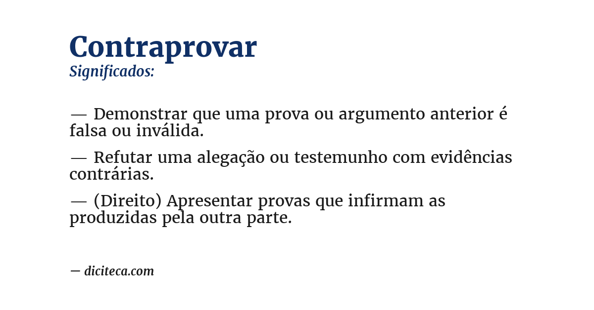 Significado de contraprovar