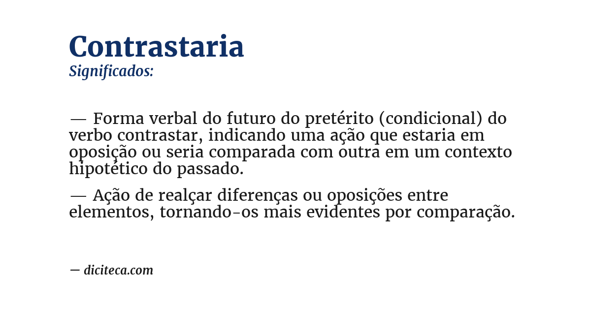 Significado de contrastaria
