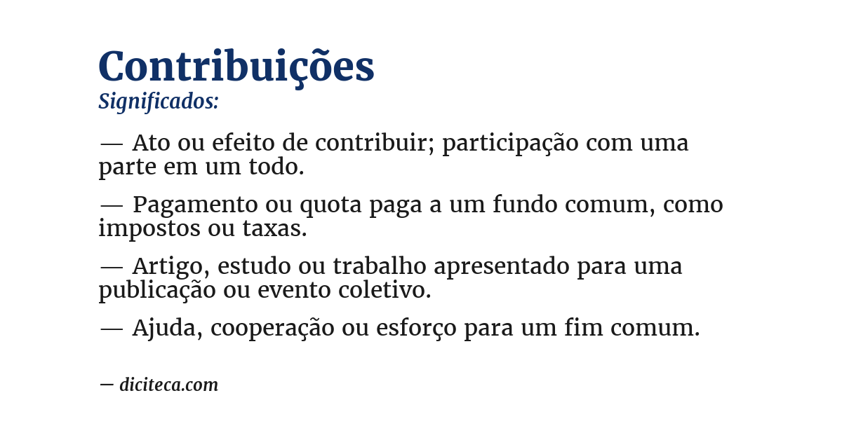 Significado de contribuições