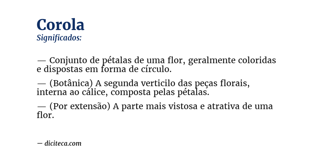Significado de corola